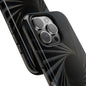 Obsidian Fan Tough Phone Case – Black Gold Radial Geometry - Artistic Vision