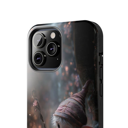 Whimsical Elf Mage Tough Phone Case – Magic Staff Forest Design - Artistic Vision
