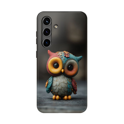 Play-Doh Owl – Tough Phone Case with Clay Texture and Big-Eyed Charm - Artistic Vision