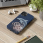 Dolphin and Gears Wireframe Phone Case – Nautical Steampunk Fusion Design - Artistic Vision