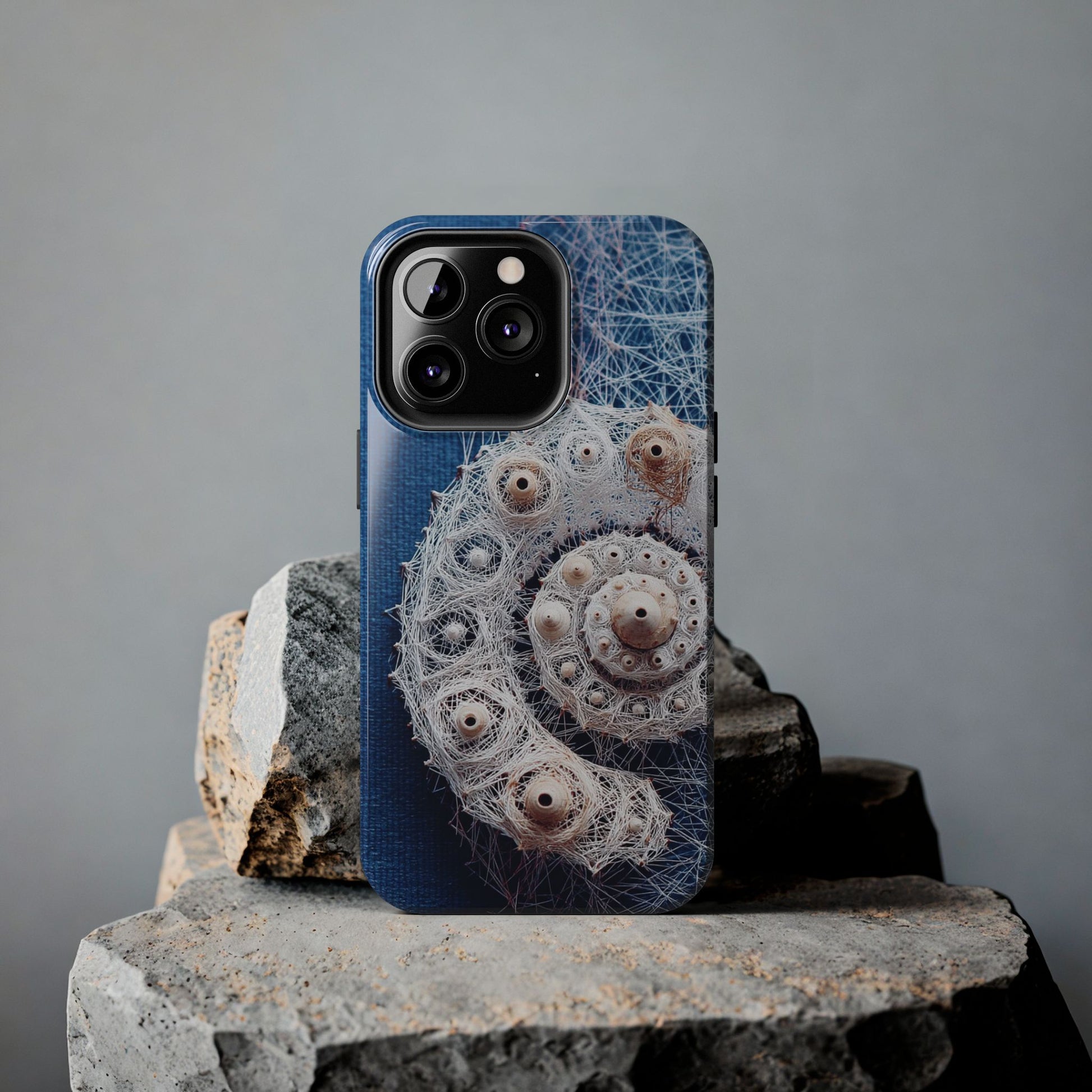 Nautilus Shell Wireframe Phone Case – Marine Spiral Tough Case - Artistic Vision