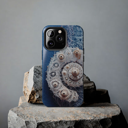 Nautilus Shell Wireframe Phone Case – Marine Spiral Tough Case - Artistic Vision