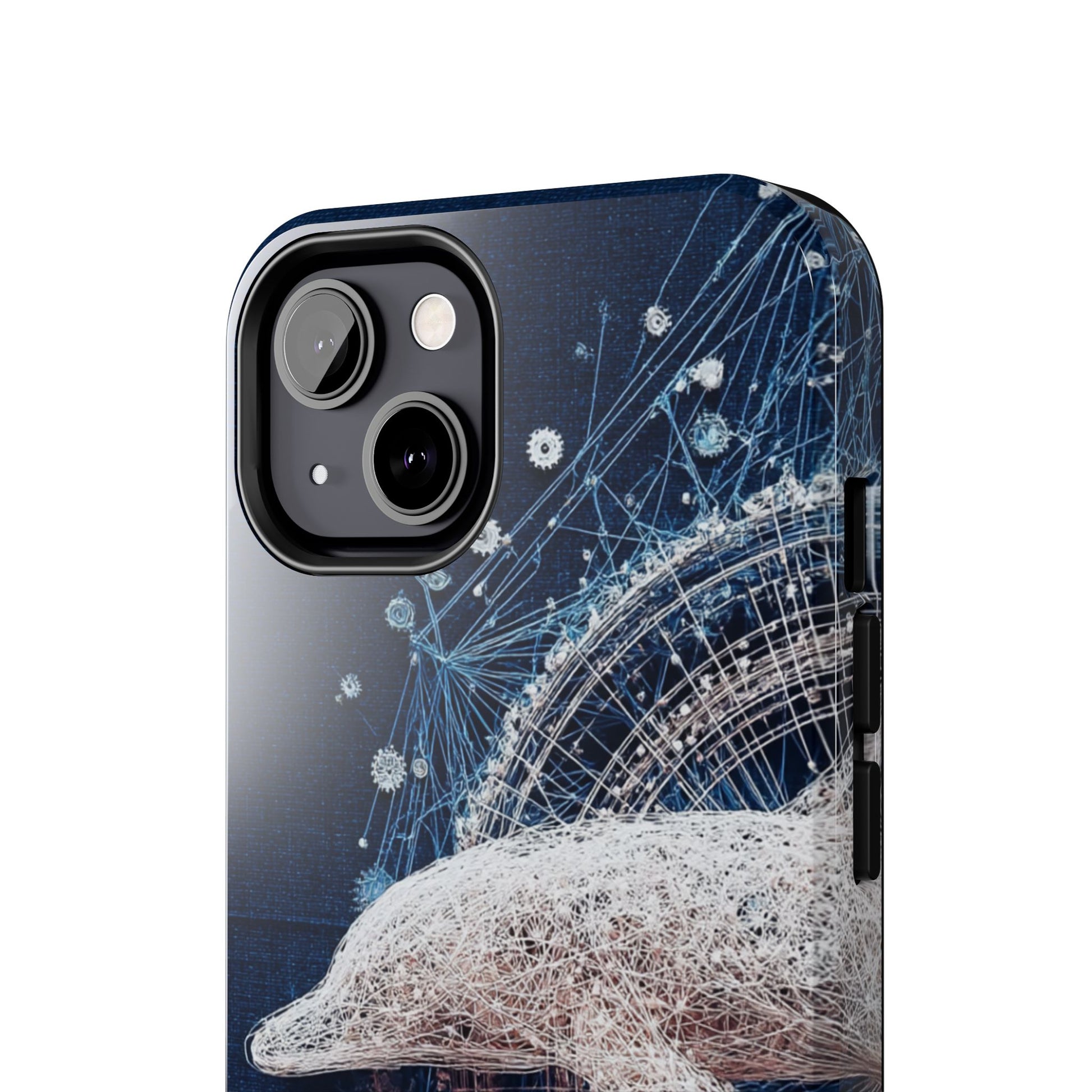 Dolphin Wireframe Phone Case – Ocean-Inspired Tough Case - Artistic Vision