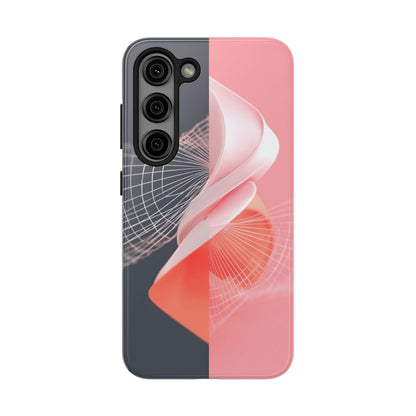 The bold artwork features radiant lines that pulse across the phone’s surface.