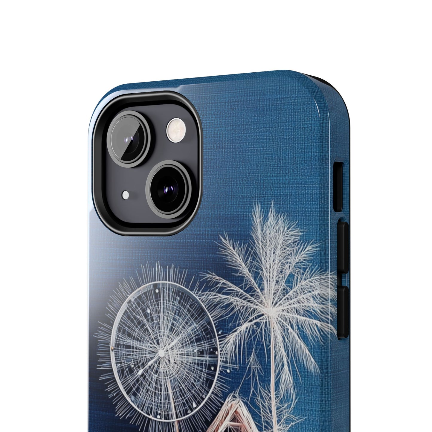 Tropical Beach Wireframe Phone Case – Nautical Island Tough Case - Artistic Vision