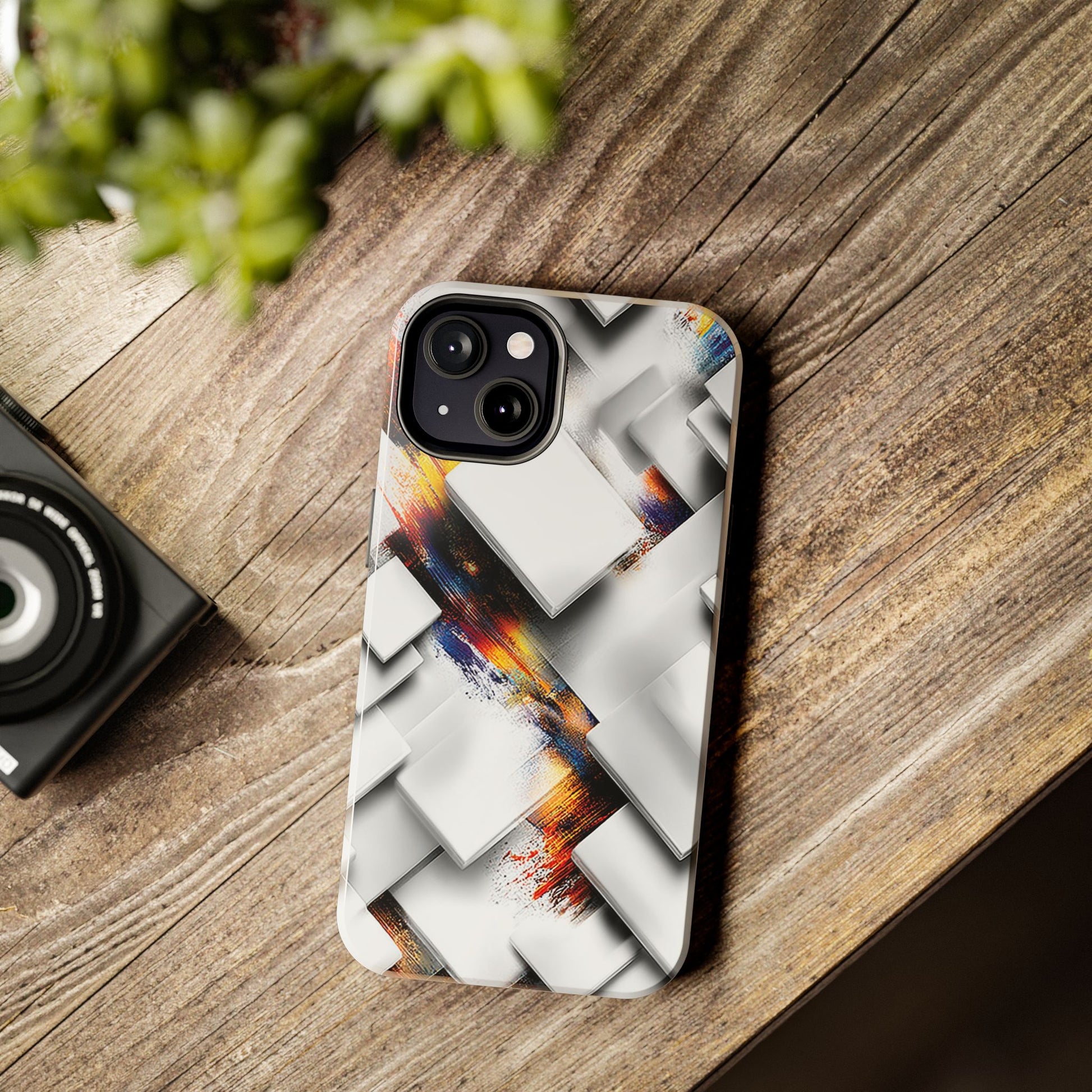 Artistic geometry phone case with 3D effects