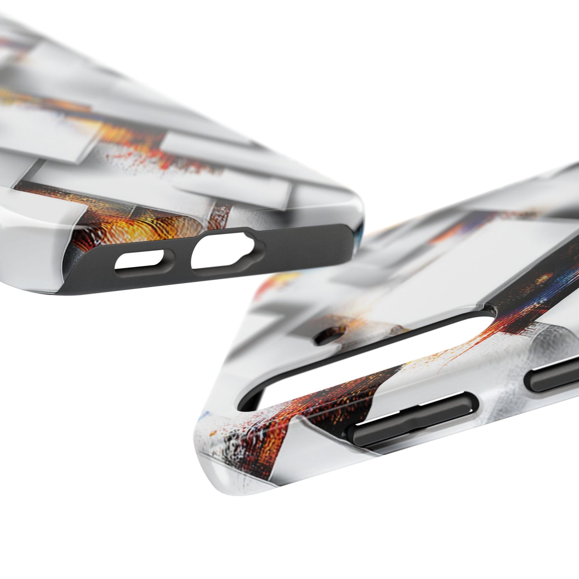 Bold cube phone case with vibrant painterly style