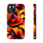 Colorful sculptural ribbon phone case with abstract folds