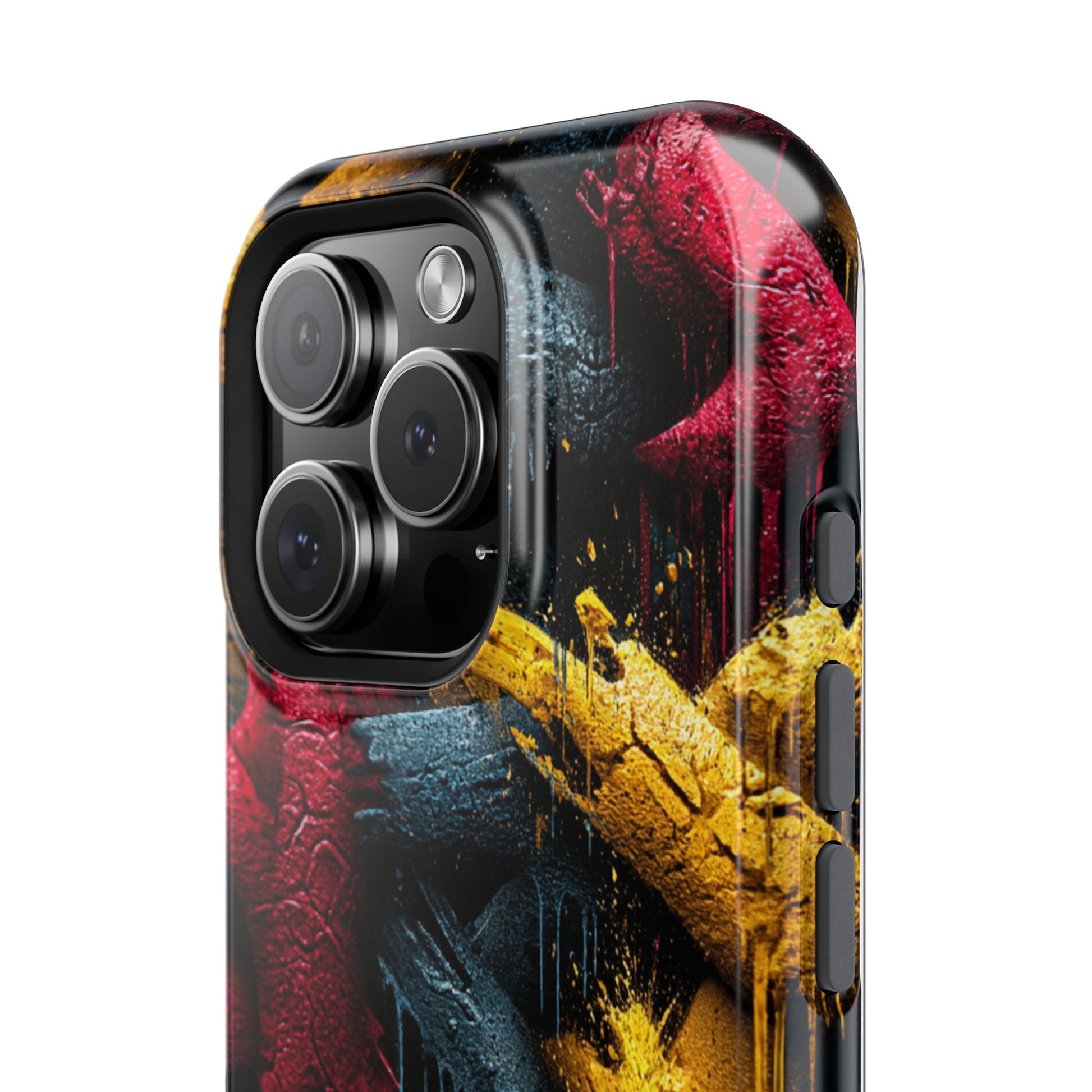 Graffiti-inspired phone case with red claw design