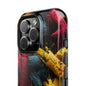 Graffiti-inspired phone case with red claw design