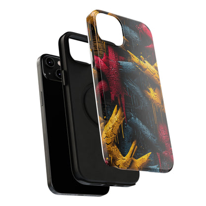 Gritty streetwear style phone case in primary tones