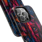 Illuminated abstract pattern phone case with vision motif