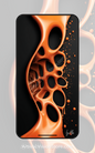 Free digital wallpaper with orange abstract flow