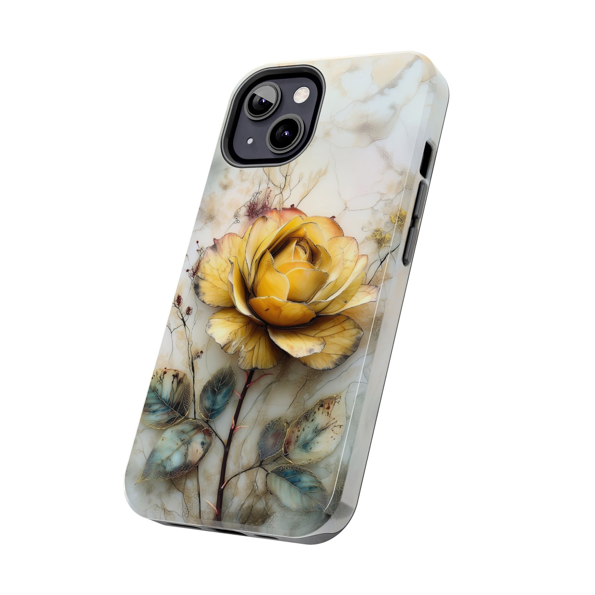 Romantic rose phone case with vintage botanical detail