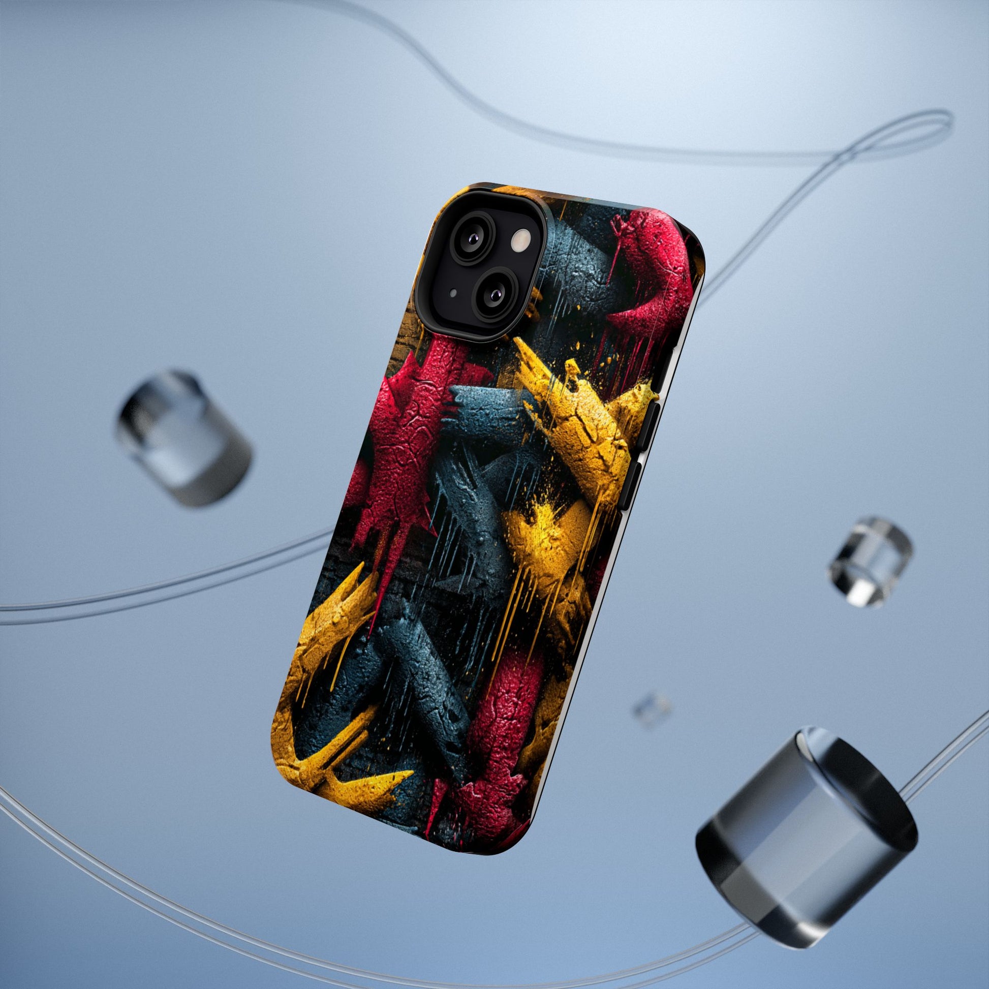 Rugged phone case with distressed graffiti art texture