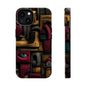 Sculptural abstract phone case with carved eye shapes